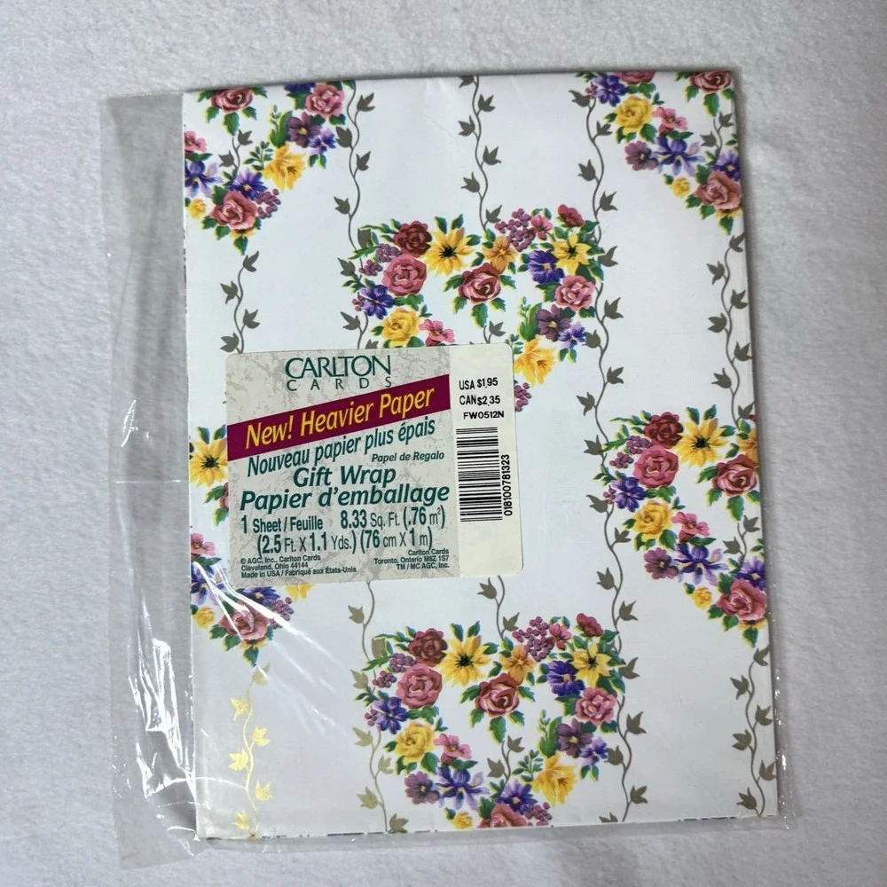 Vintage Gift Wrap Lot of 5 Packs Retro Paisley Cats Safari Animals Floral Heart